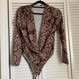 Zara animal print bodysuit size M